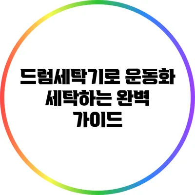 드럼세탁기로 운동화 세탁하는 완벽 가이드
