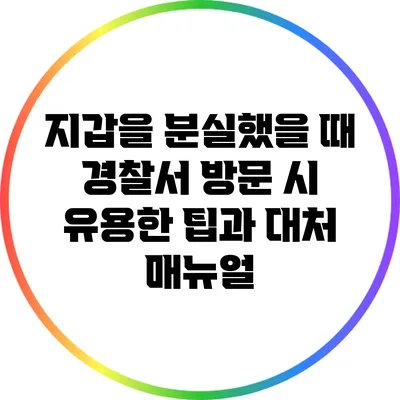 지갑을 분실했을 때 경찰서 방문 시 유용한 팁과 대처 매뉴얼