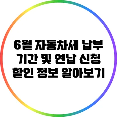 6월 자동차세 납부 기간 및 연납 신청 할인 정보 알아보기