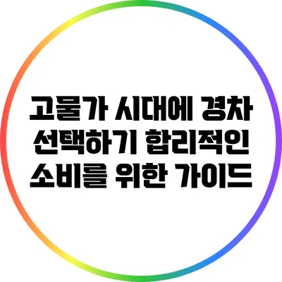 고물가 시대에 경차 선택하기: 합리적인 소비를 위한 가이드