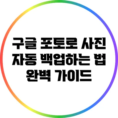 구글 포토로 사진 자동 백업하는 법: 완벽 가이드