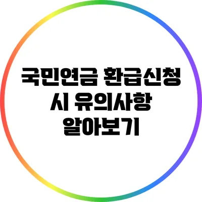국민연금 환급신청 시 유의사항 알아보기