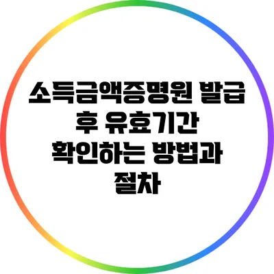 소득금액증명원 발급 후 유효기간 확인하는 방법과 절차