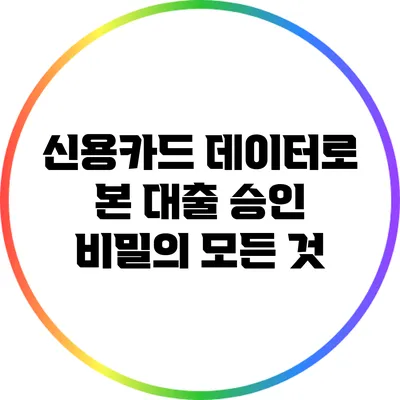 신용카드 데이터로 본 대출 승인 비밀의 모든 것