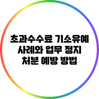 초과수수료 기소유예 사례와 업무 정지 처분 예방 방법