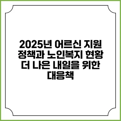 2025년 어르신 지원 정책과 노인복지 현황: 더 나은 내일을 위한 대응책