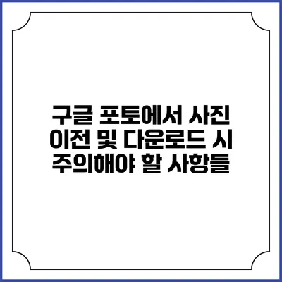 구글 포토에서 사진 이전 및 다운로드 시 주의해야 할 사항들