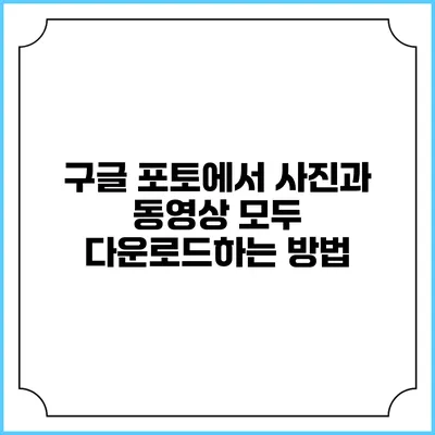 구글 포토에서 사진과 동영상 모두 다운로드하는 방법
