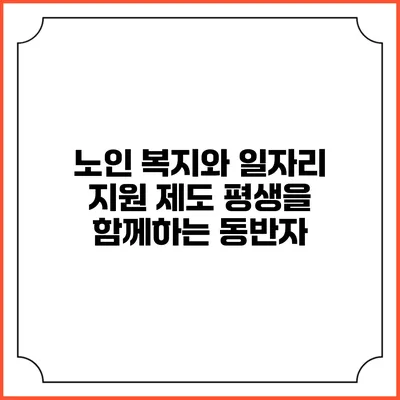 노인 복지와 일자리 지원 제도: 평생을 함께하는 동반자