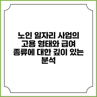 노인 일자리 사업의 고용 형태와 급여 종류에 대한 깊이 있는 분석