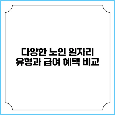 다양한 노인 일자리 유형과 급여 혜택 비교