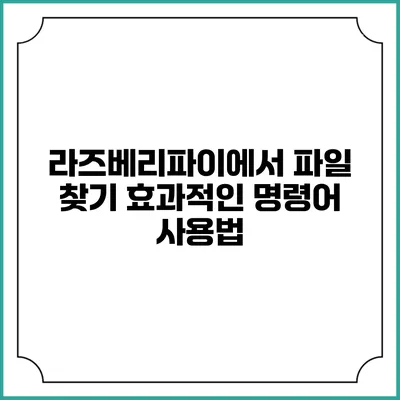 라즈베리파이에서 파일 찾기: 효과적인 명령어 사용법