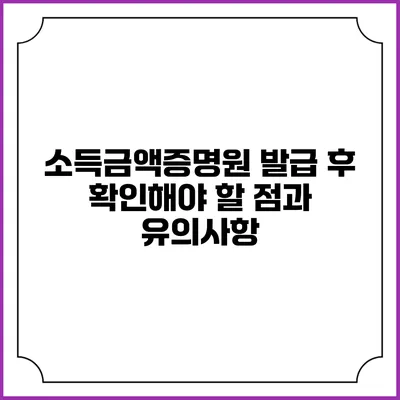 소득금액증명원 발급 후 확인해야 할 점과 유의사항