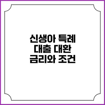 신생아 특례 대출 대환: 금리와 조건