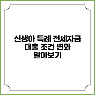 신생아 특례 전세자금 대출 조건 변화 알아보기