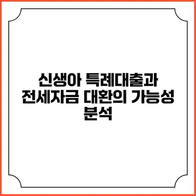 신생아 특례대출과 전세자금 대환의 가능성 분석