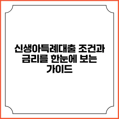 신생아특례대출 조건과 금리를 한눈에 보는 가이드
