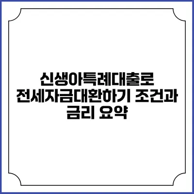 신생아특례대출로 전세자금대환하기: 조건과 금리 요약