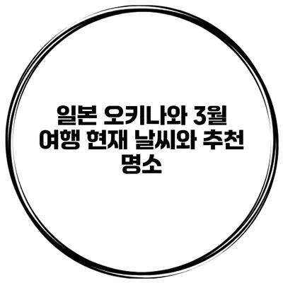 일본 오키나와 3월 여행 현재 날씨와 추천 명소