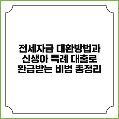 전세자금 대환방법과 신생아 특례 대출로 환급받는 비법 총정리