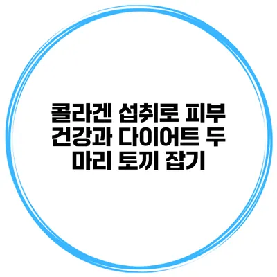 콜라겐 섭취로 피부 건강과 다이어트 두 마리 토끼 잡기