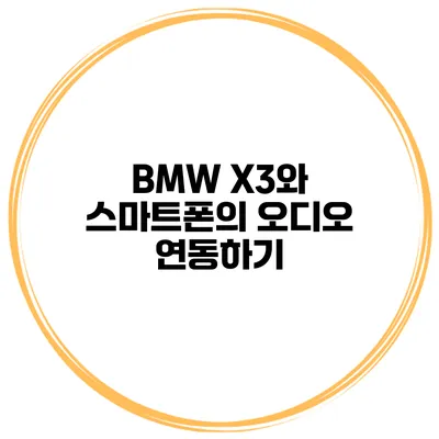 BMW X3와 스마트폰의 오디오 연동하기