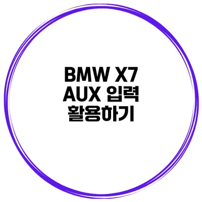BMW X7 AUX 입력 활용하기