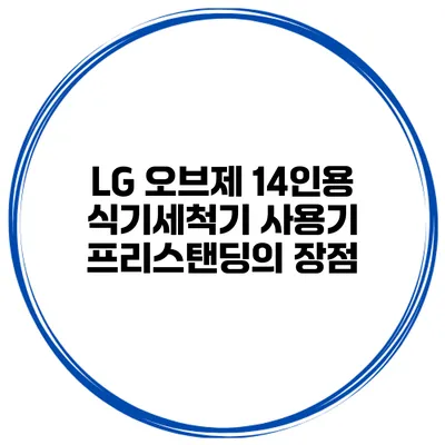 LG 오브제 14인용 식기세척기 사용기 프리스탠딩의 장점