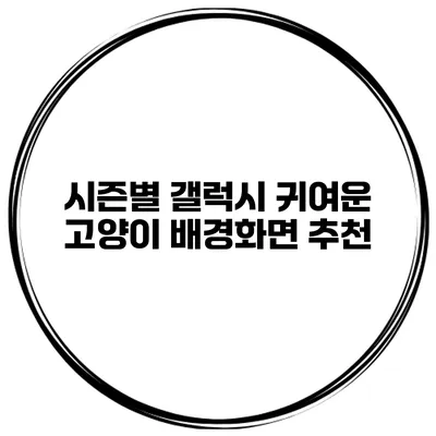 시즌별 갤럭시 귀여운 고양이 배경화면 추천