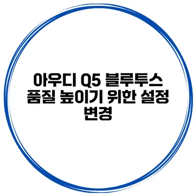 아우디 Q5 블루투스 품질 높이기 위한 설정 변경