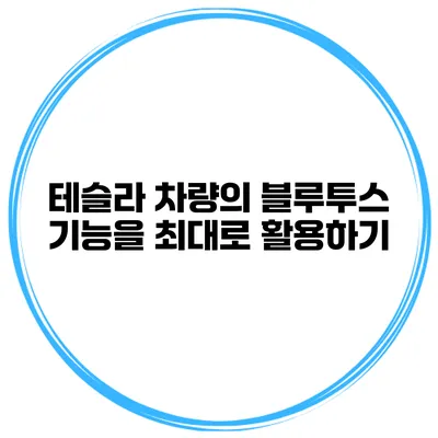 테슬라 차량의 블루투스 기능을 최대로 활용하기